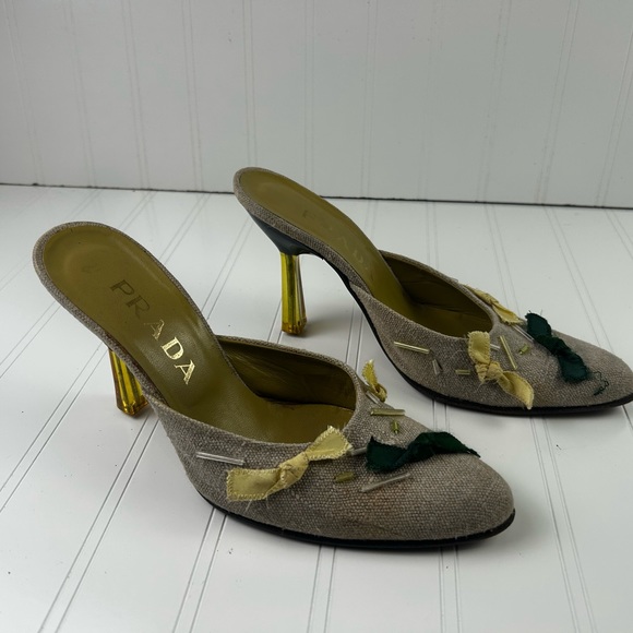 Prada Pointy Toed Knit High Heels - Picture 8 of 12